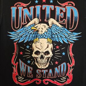 Patriotic Eagle Skull United We Stand Sleeveless Muscle Tank Top M